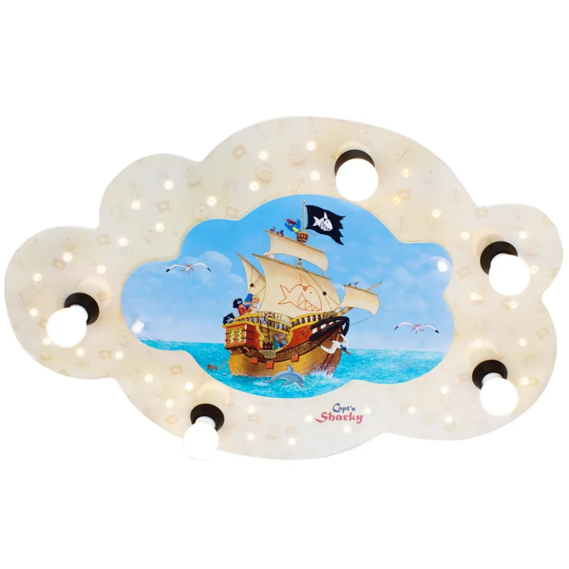 Elobra No. 130810 Deckenleuchte Bildwolke Capt'n Sharky auf hoher See 5-flammig, Beige