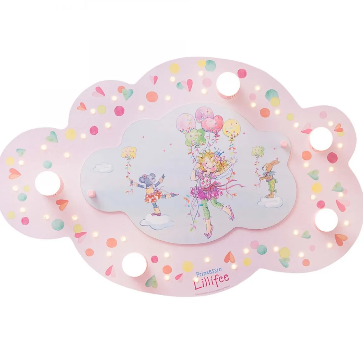 Elobra No. 130995 Deckenleuchte Bildwolke Prinzessin Lillifee Ballonschaukel 5-flammig, Rosa