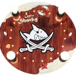 Elobra No. 130858 Deckenleuchte Capt'n Sharky Holzinschrift 4-flammig, Braun