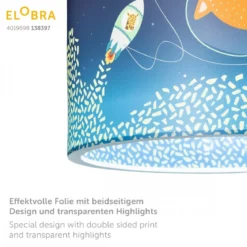 Elobra No. 138397 Deckenleuchte Little Astronauts Space Mission blau