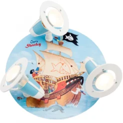 Elobra No. 130827 Deckenleuchte Rondell Capt'n Sharky auf hoher See 3-flammig, Hellblau