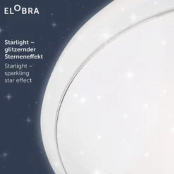 Elobra No. 137390 Deckenleuchte Sonne Siri Starlight Smile gelb weiß
