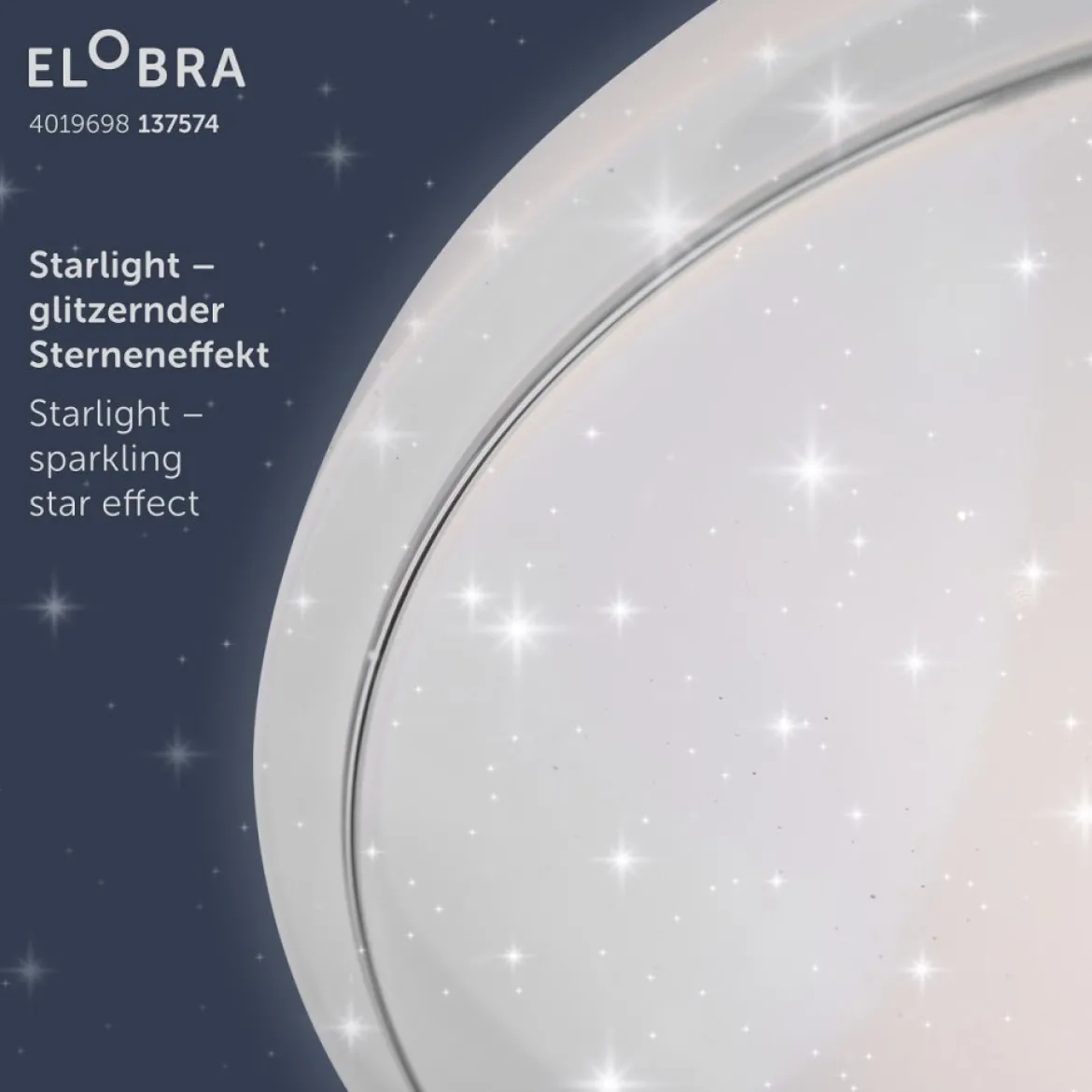Elobra No. 137574 Deckenleuchte Wolke Starlight Smile altrosa weiß