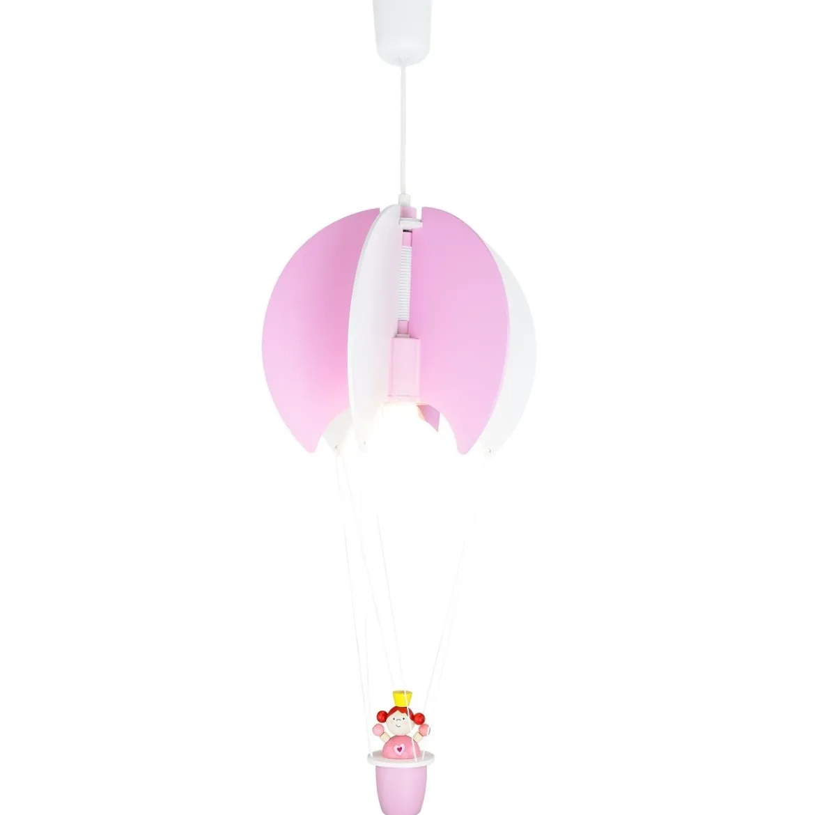 Elobra No. 125120 Pendelleuchte Ballon mit Prinzessin Leia 1-flammig, Rosa, Weiß