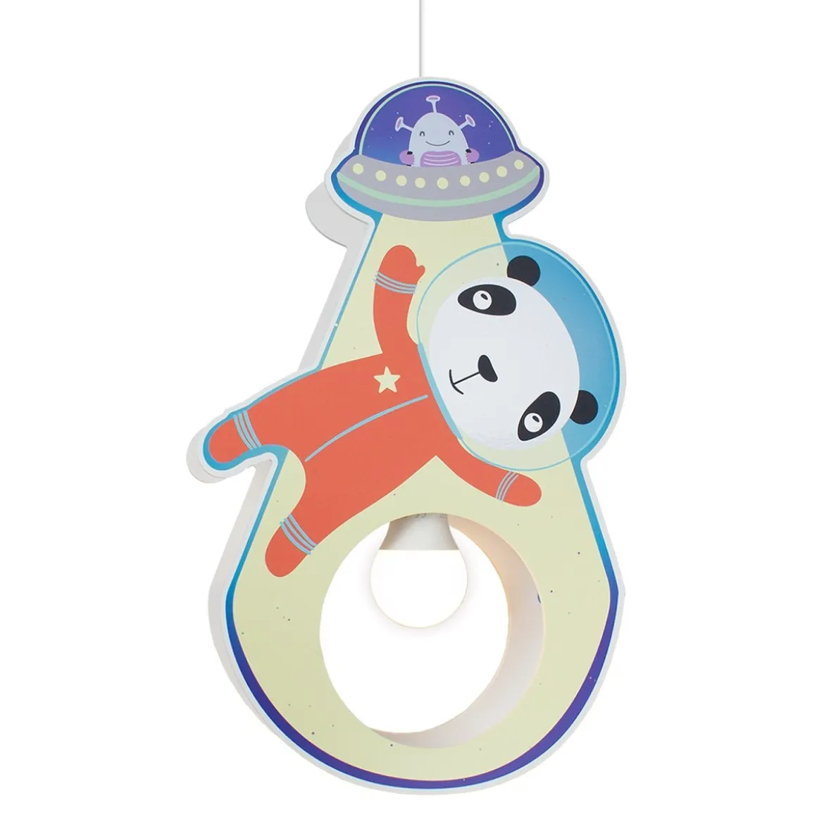 Elobra No. 137994 Pendelleuchte Little Astronauts Panda 1-flammig Blau