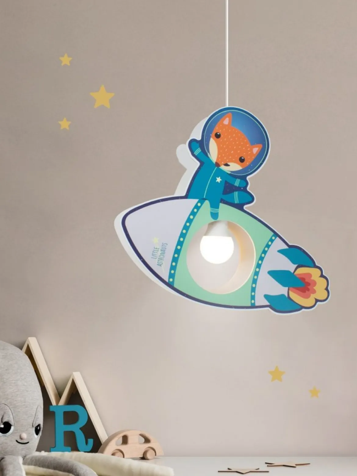 Elobra No. 137987 Pendelleuchte Little Astronauts Rakete 1-flammig Blau