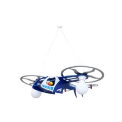 Elobra No. 127988 Pendelleuchte Polizei Helikopter mit Joe 2-flammig, Blau, Weiß, Silber