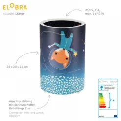Elobra No. 139233 Tischleuchte Little Astronauts Space Mission Blau