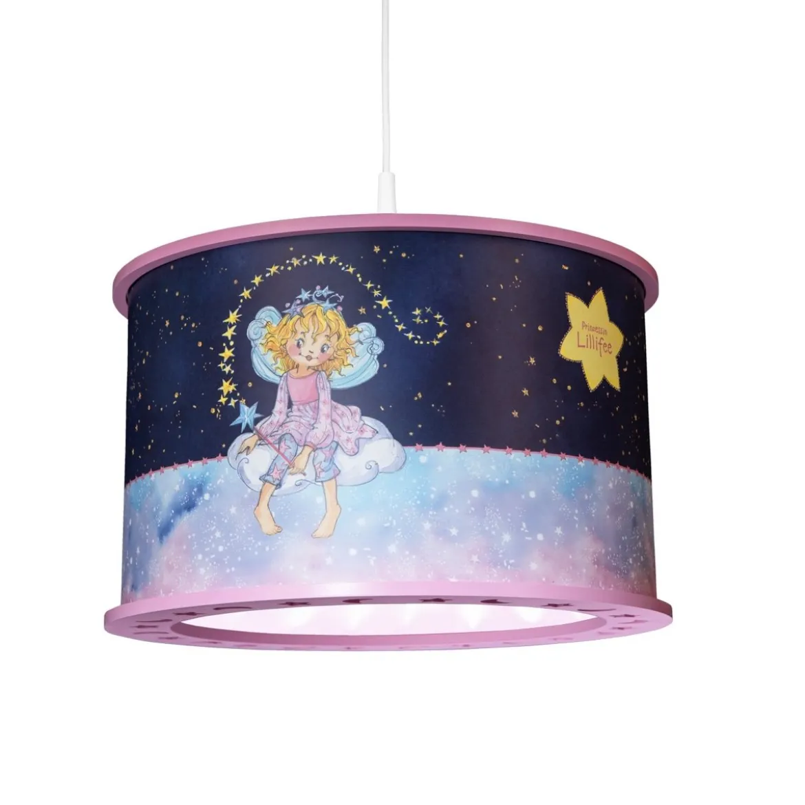 Elobra 138472 Prinzessin Lillifee Pendelleuchte Gute Nacht Sternenzauber rosa E27