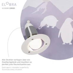 Elobra 139585 Spot Rondell Scandi Antarktis 3-flammig lila E14