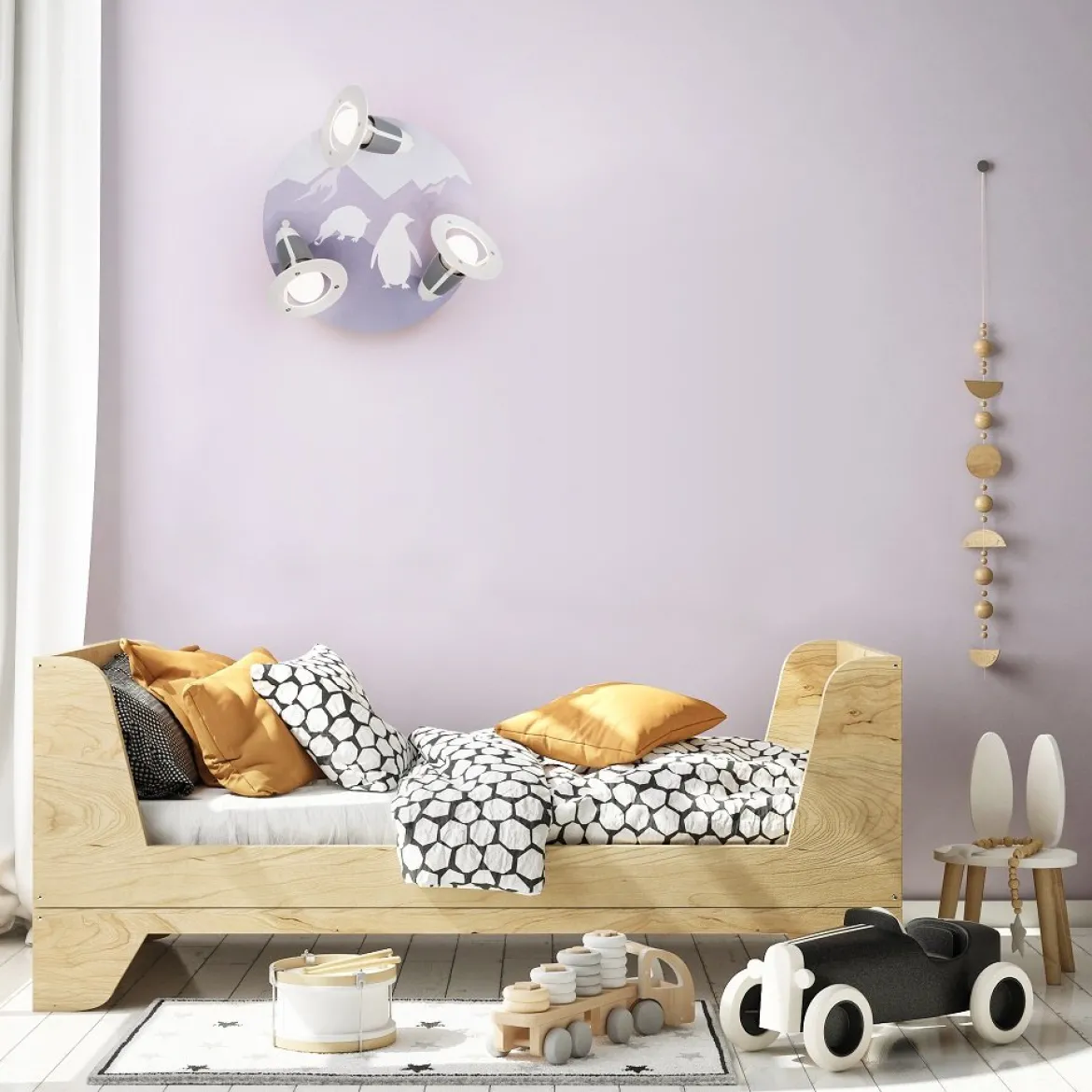 Elobra 139585 Spot Rondell Scandi Antarktis 3-flammig lila E14