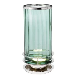Elstead Arno Tischlampe Glas Grün Nickel poliert 35cm