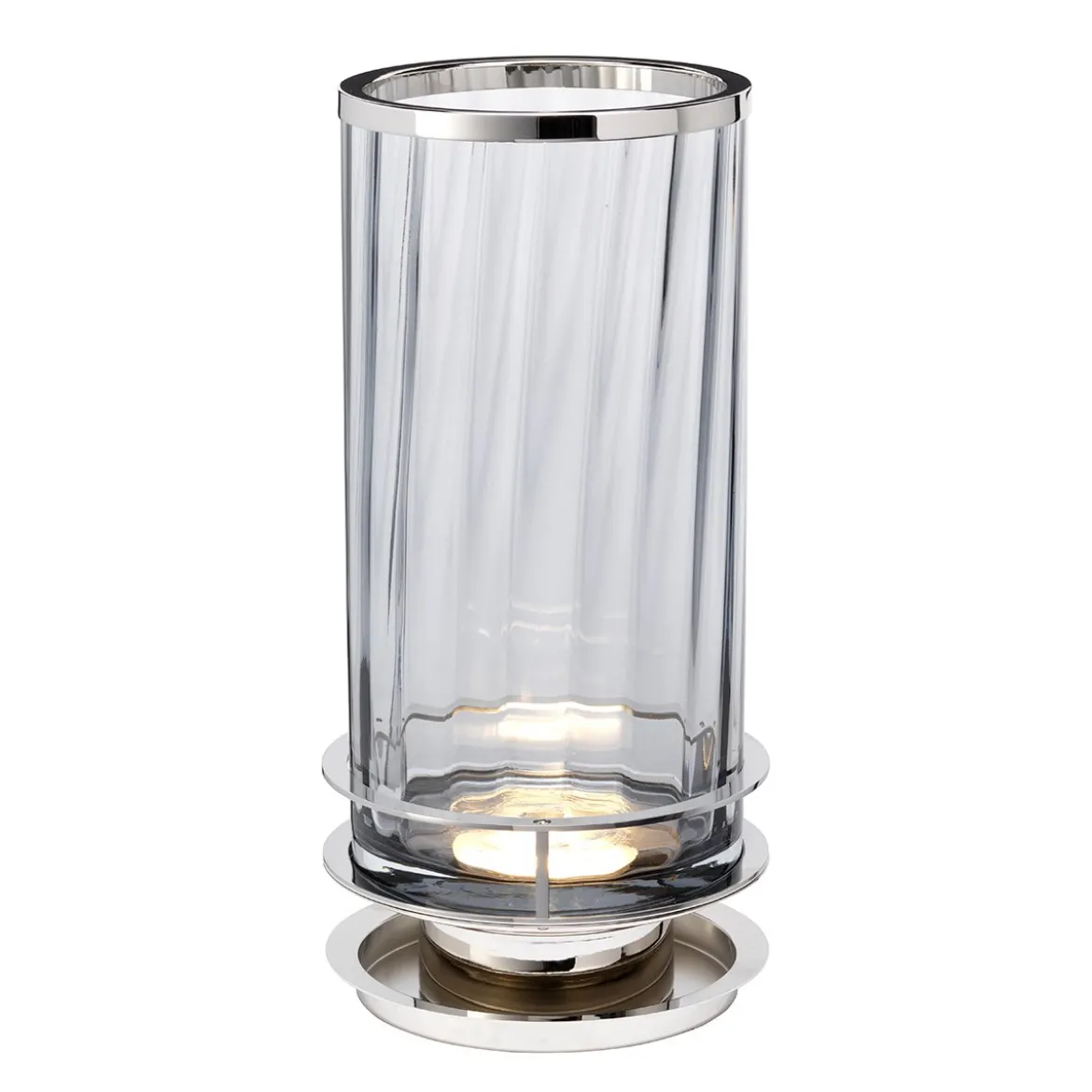 Elstead Arno Tischlampe Rauchglas poliertes Nickel