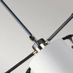 Elstead Balance Pendelleuchte 5-flammig schwarz Lampenschirm weiss E27