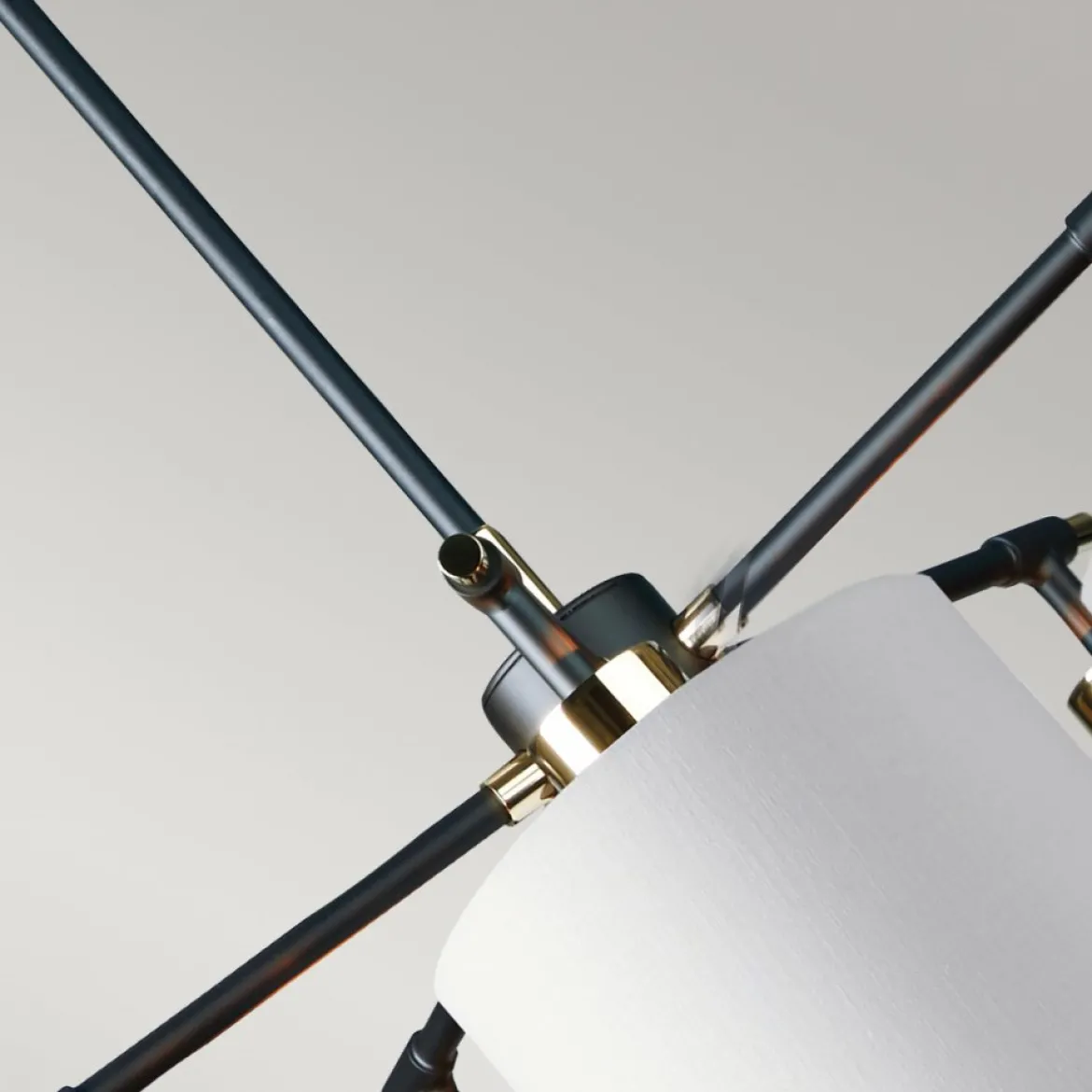 Elstead Balance Pendelleuchte 5-flammig schwarz Lampenschirm weiss E27
