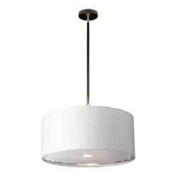 Elstead Balance Pendelleuchte 1-flammig schwarz Lampenschirm weiss E27 45cm