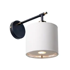 Elstead Balance Wandleuchte schwarz Lampenschirm weiss E27