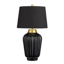 Elstead Bexley 1 Light Tischlampe schwarz und gebürstetes Messing