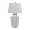 Elstead Bexley 1 Light Tischlampe weiß und gebürstetes Messing