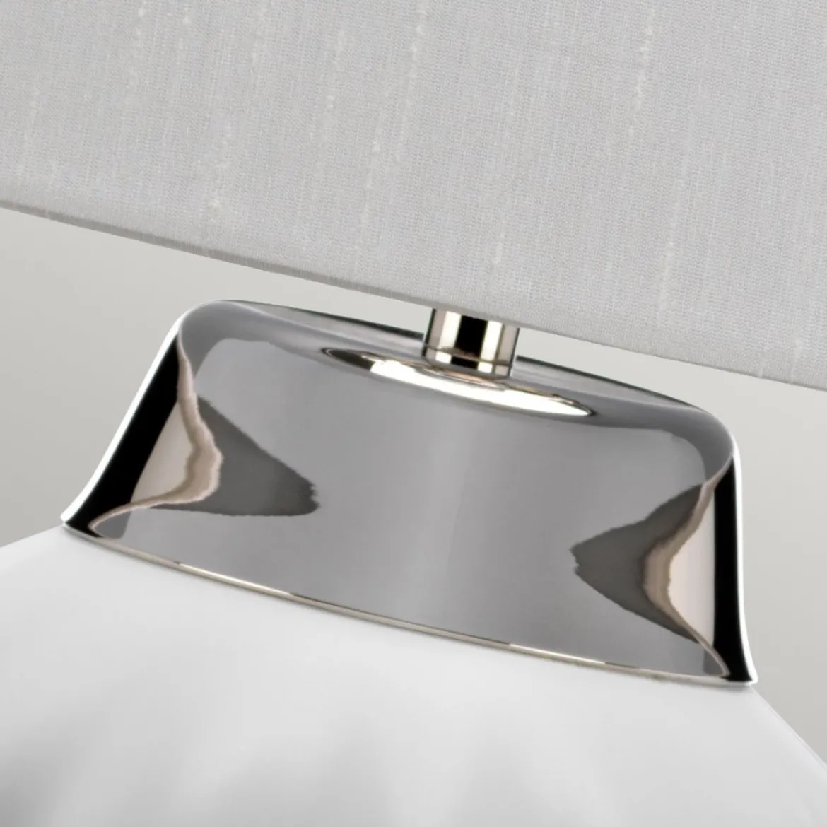 Elstead Bexley 1 Light Tischlampe weiß nickel poliert 56cm