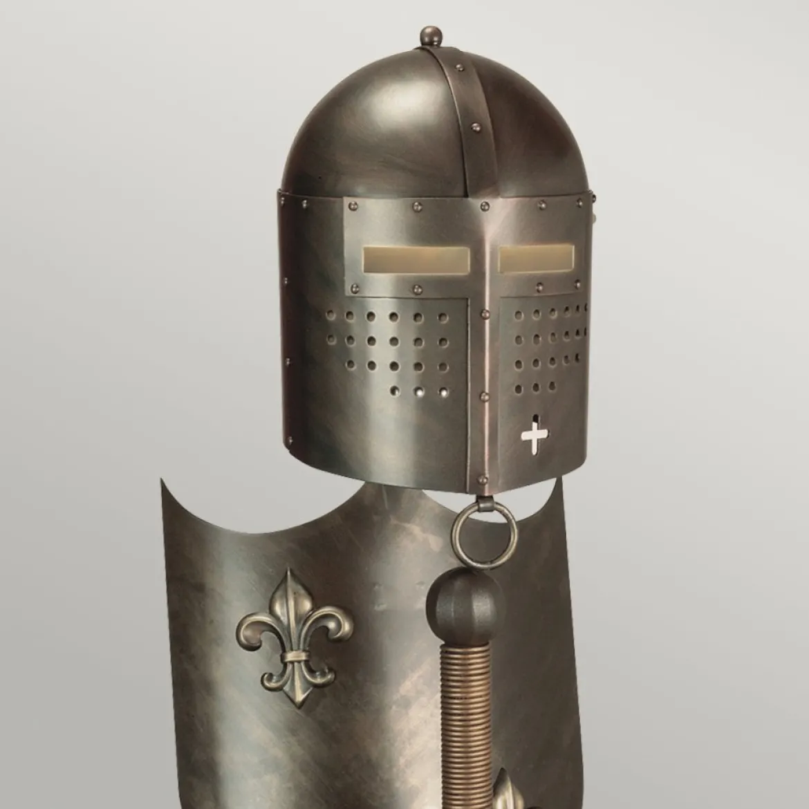 Elstead Crusader Tischlampe bronze poliert