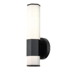 Elstead Facet LED Wandleuchte schwarz matt opal IP44