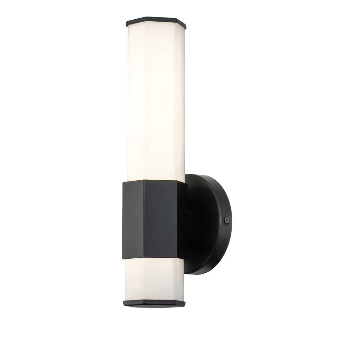 Elstead Facet LED Wandleuchte schwarz matt opal IP44