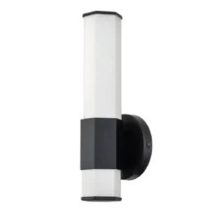 Elstead Facet LED Wandleuchte schwarz matt opal IP44