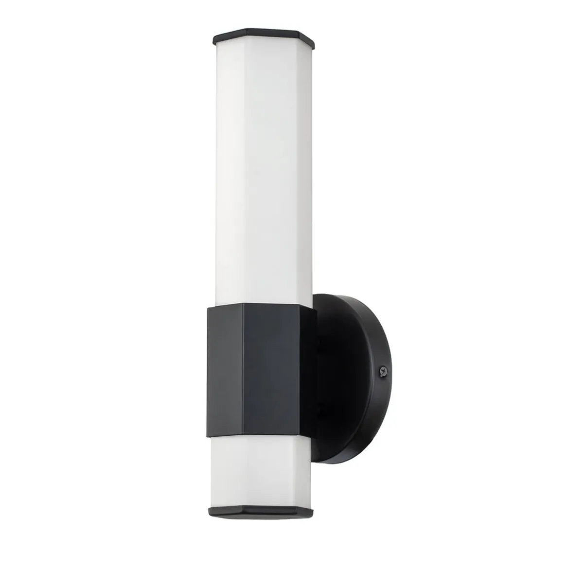 Elstead Facet LED Wandleuchte schwarz matt opal IP44