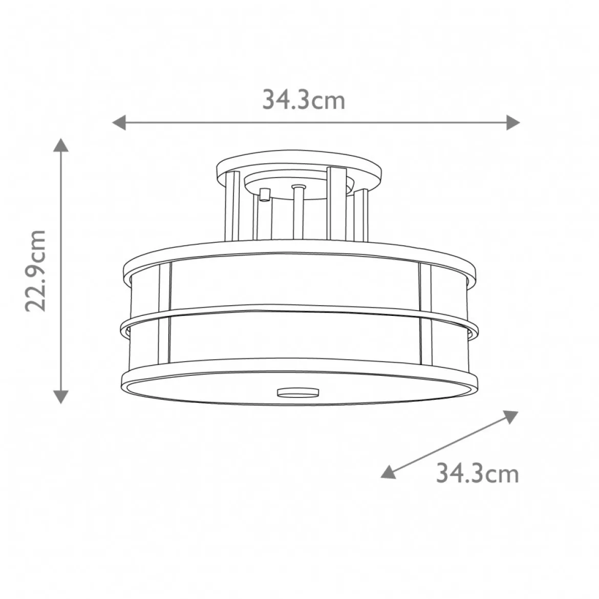 Elstead Fusion 3 Light Deckenleuchte 3-flammig messing natur lackiert E27