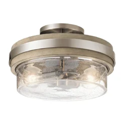 Elstead Grand Bank Deckenleuchte grau antik Glas