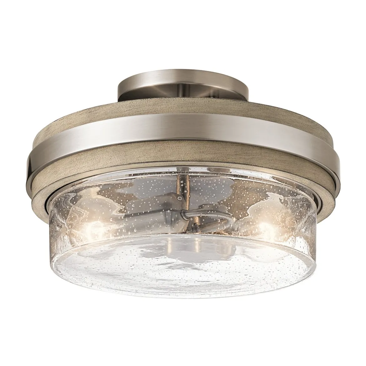 Elstead Grand Bank Deckenleuchte grau antik Glas