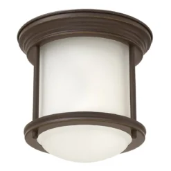 Elstead Hadrian 1 Light Deckenleuchte Opalglas ölgeriebene Bronze