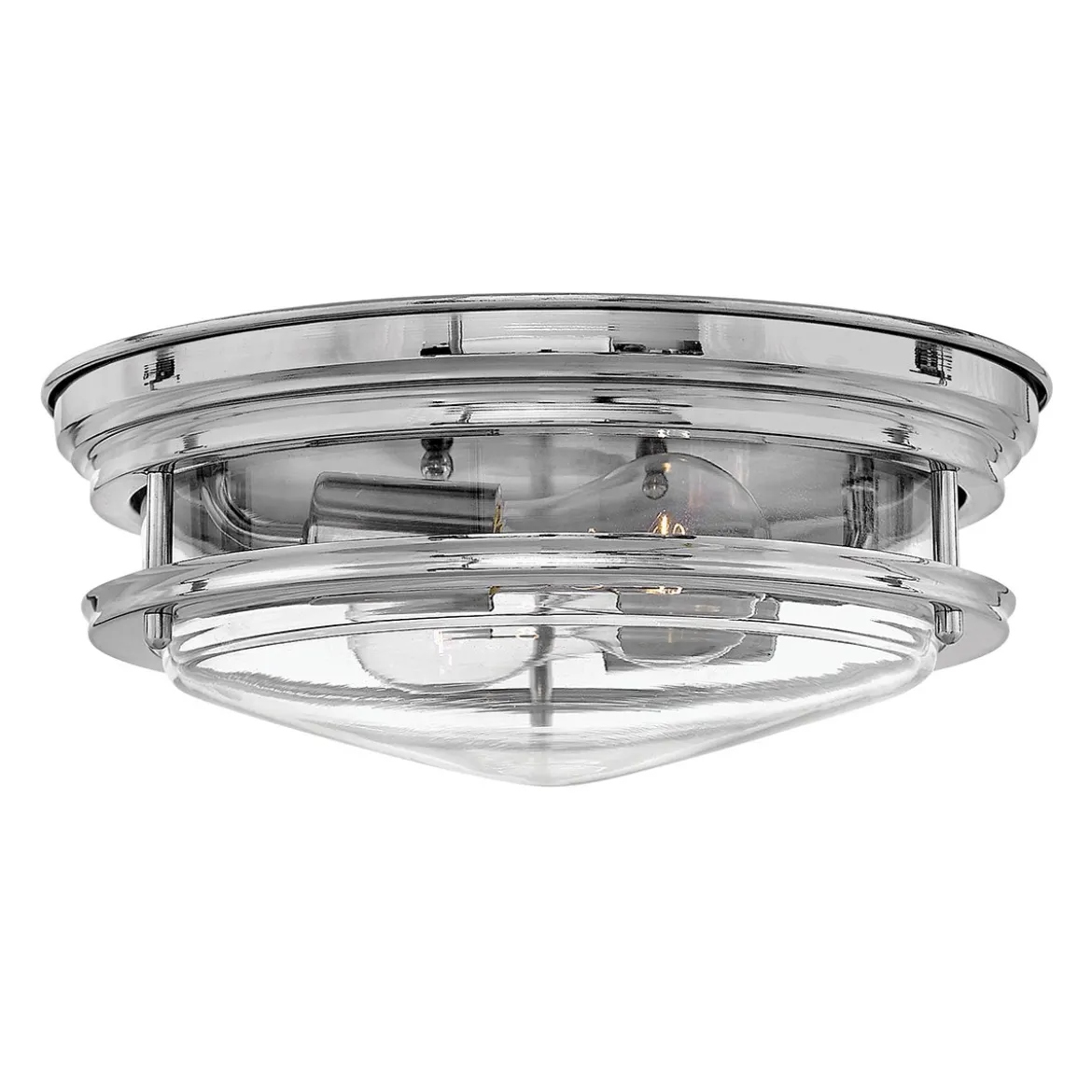 Elstead Hadrian 2 Light Deckenleuchte Glas klar Chrom