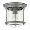 Elstead Hadrian 1 Light Deckenleuchte Klarglas Nickel antik IP44