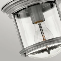 Elstead Hadrian 1 Light Deckenleuchte Klarglas Nickel antik IP44
