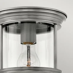 Elstead Hadrian 1 Light Deckenleuchte Klarglas Nickel antik IP44