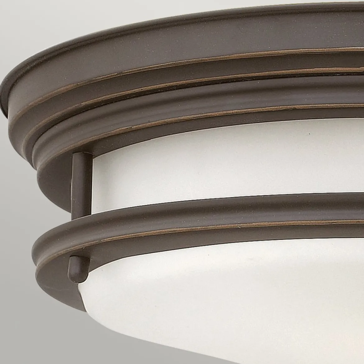 Elstead Hadrian 2 Light Deckenleuchte Glas Opal ölgeriebene Bronze