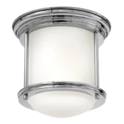 Elstead Hadrian 1 Light Deckenleuchte Opalglas Chrom