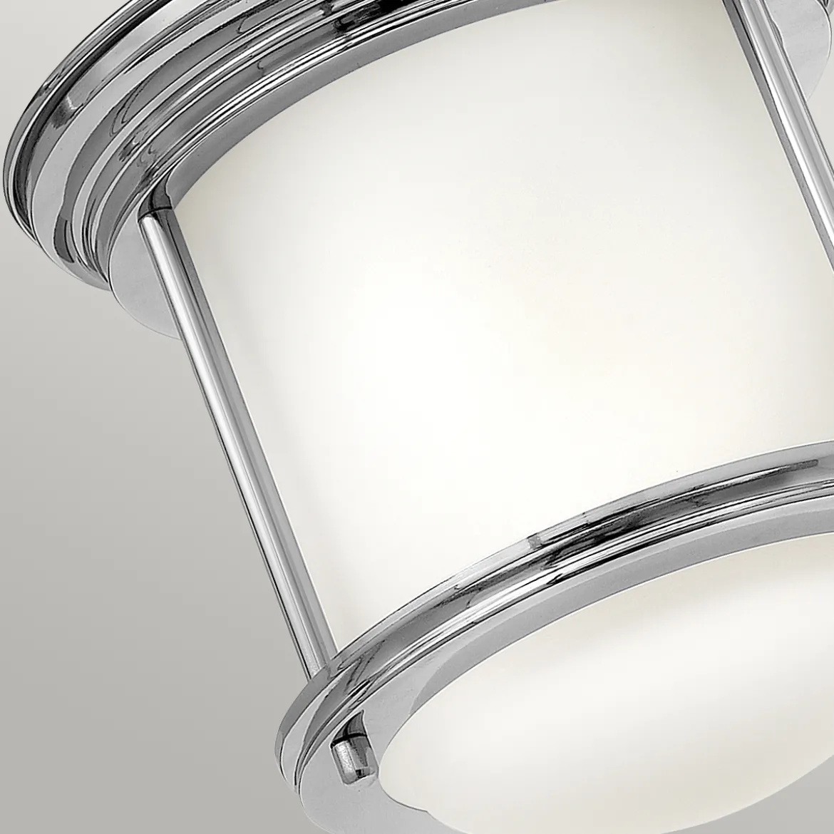 Elstead Hadrian 1 Light Deckenleuchte Opalglas Chrom