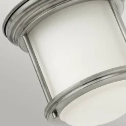 Elstead Hadrian 1 Light Deckenleuchte Opalglas Nickel antik