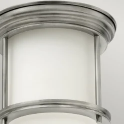 Elstead Hadrian 1 Light Deckenleuchte Opalglas Nickel antik