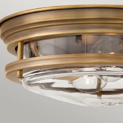 Elstead Hadrian 2 Light Deckenleuchte Bronze gebürstet Glas klar