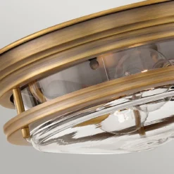 Elstead Hadrian 2 Light Deckenleuchte Bronze gebürstet Glas klar
