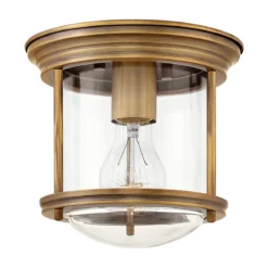 Elstead Hadrian 1 Light Deckenleuchte Klarglas Bronze gebürstet