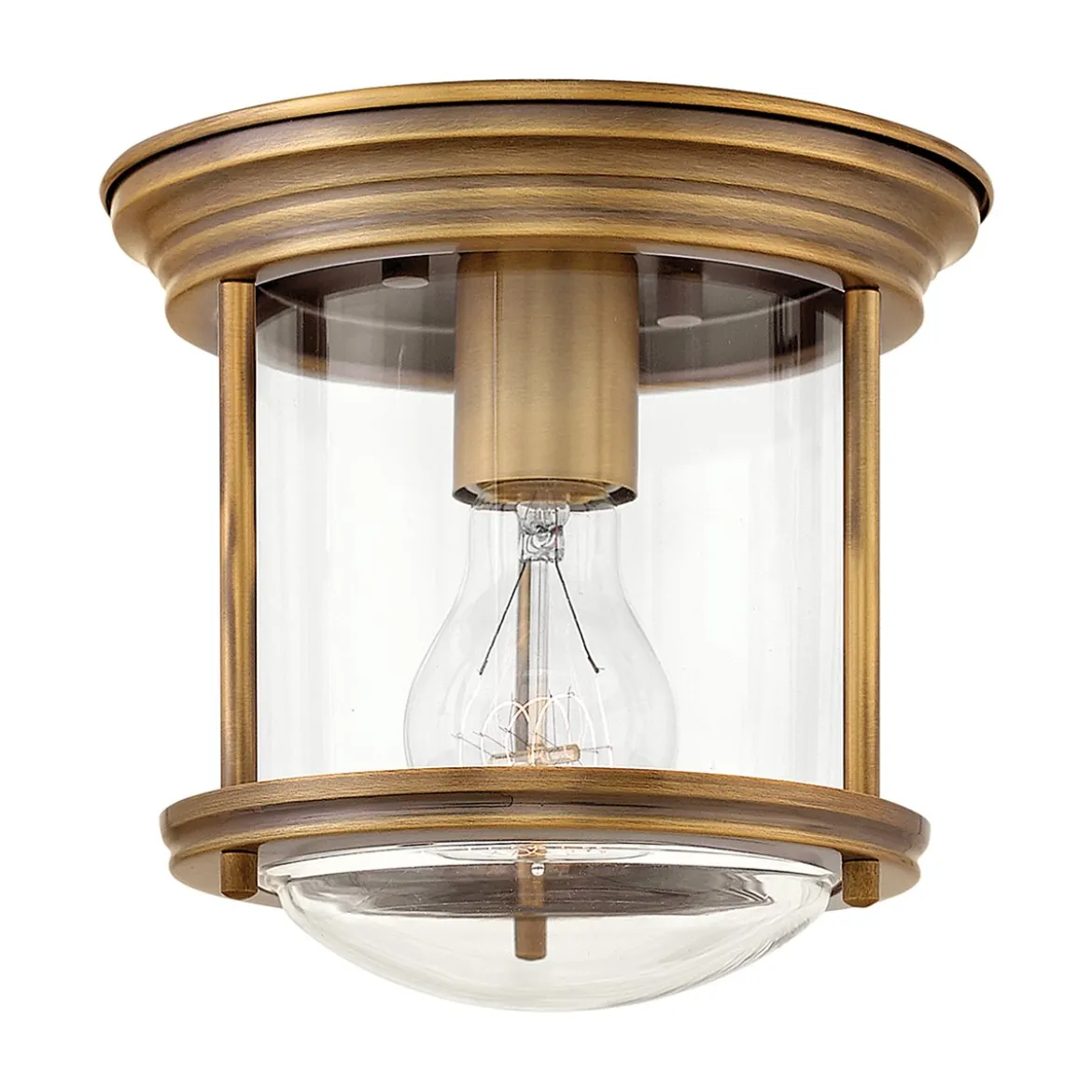 Elstead Hadrian 1 Light Deckenleuchte Klarglas Bronze gebürstet