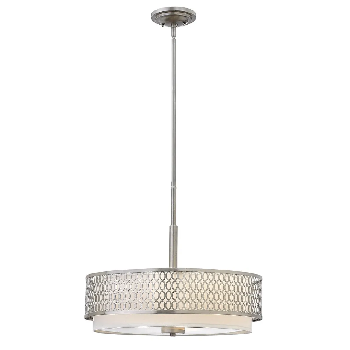 Elstead Jules 3 Light Pendelleuchte 3-flammig nickel poliert Glas opal