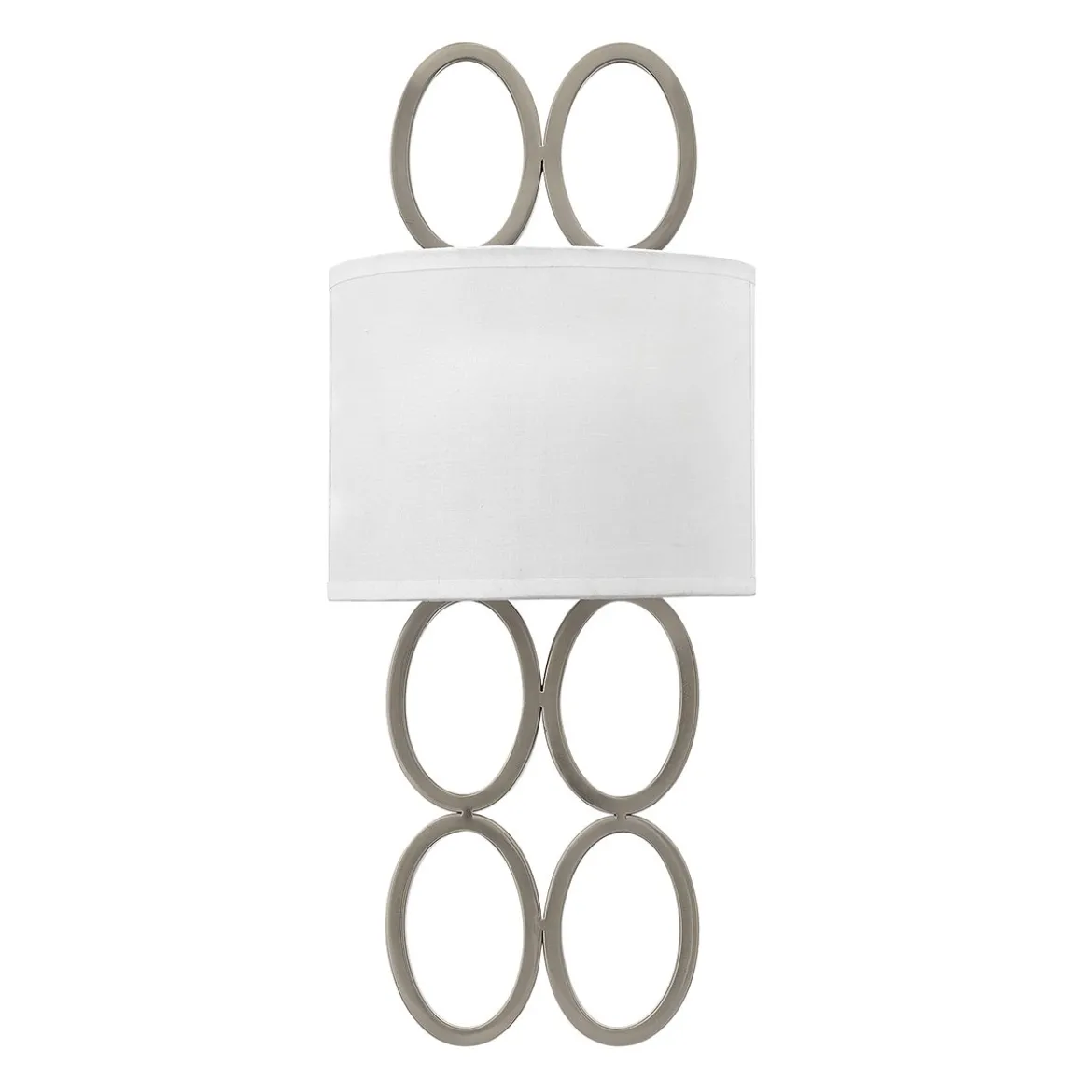 Elstead Jules 2 Light Wandleuchte nickel Leinen 2-flammig