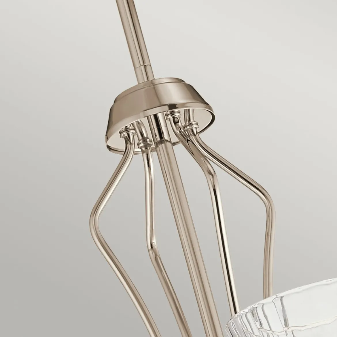 Elstead Kayva LED Kronleuchter 4-flammig Nickel Glas klar 3000K