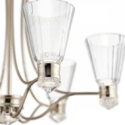 Elstead Kayva LED Kronleuchter 6-flammig Nickel klar 3000K